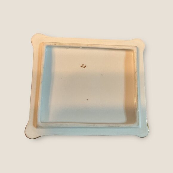 Portuguese Porcelain Trinket Box With Gold Rose Design 4x4.5 Inches Decorative J - Picture 8 of 8